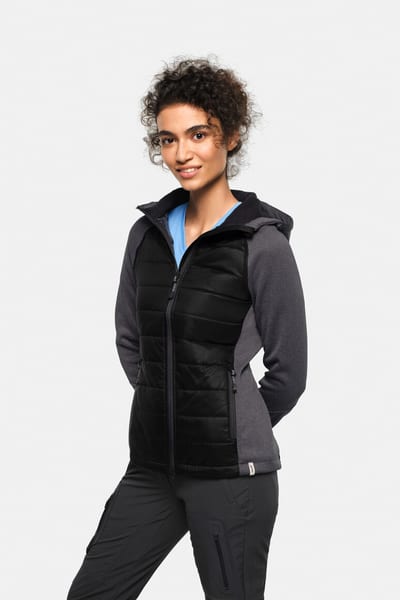 Damen Kapuzen-Hybridjacke Contrast
