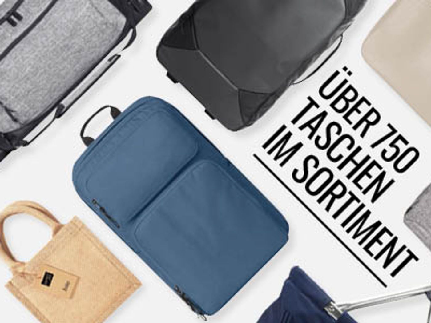 Sporttaschen, Businesstaschen, Koffer, Rucksäcke mit Stickerei oder Textildruck